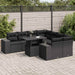 Set mobilier de grădină cu perne, 9 piese, negru, poliratan - WALTI WALTI
