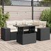 Set mobilier de grădină cu perne, 5 piese, negru, poliratan - WALTI WALTI