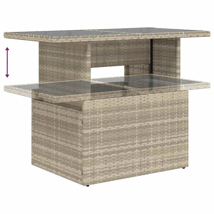 Set canapele de grădină cu perne, 9 piese gri deschis poliratan WALTI