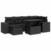 Set canapele de grădină cu perne, 7 piese, negru, poliratan - WALTI WALTI