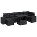 Set mobilier de grădină cu perne, 8 piese, negru, poliratan - WALTI WALTI