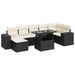 Set mobilier de grădină cu perne, 8 piese, negru, poliratan - WALTI WALTI