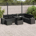 Set mobilier de grădină cu perne, 9 piese, negru, poliratan - WALTI WALTI