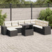Set mobilier de grădină cu perne, 9 piese, negru, poliratan - WALTI WALTI