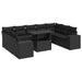 Set canapele de grădină cu perne, 10 piese, negru, poliratan - WALTI WALTI