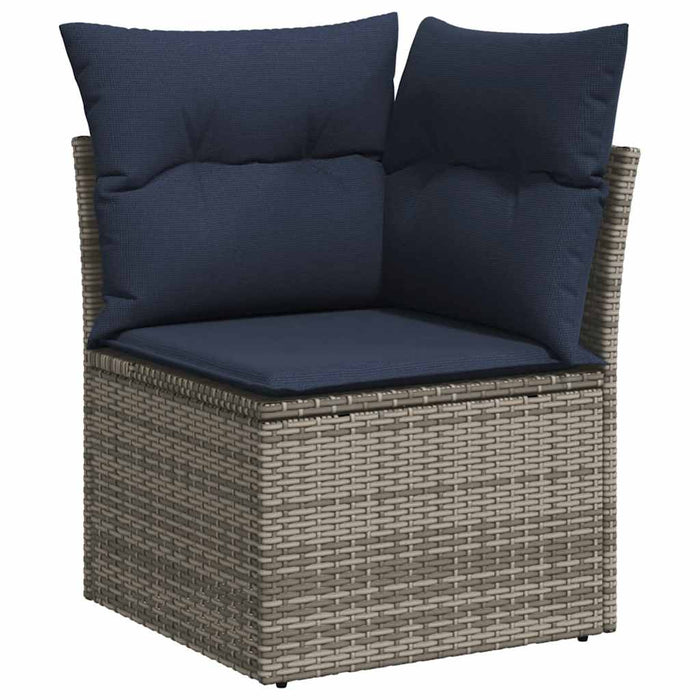 Set mobilier de grădină cu perne, 10 piese, gri, poliratan - WALTI WALTI