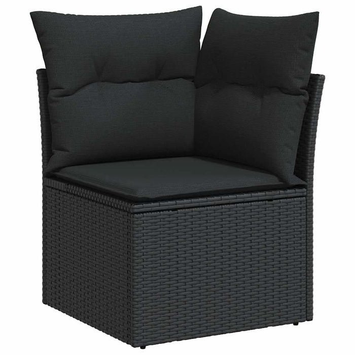 Set canapele de grădină cu perne, 11 piese, negru, poliratan - WALTI WALTI