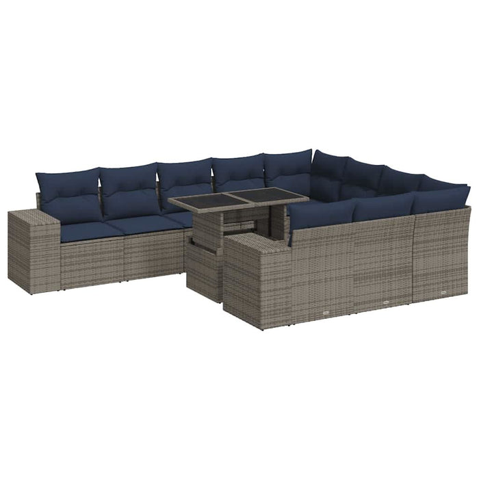 Set canapele grădină perne 11 piese, gri, poliratan/lemn acacia - WALTI WALTI
