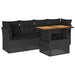 Set mobilier de grădină cu perne, 5 piese, negru, poliratan - WALTI WALTI