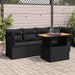 Set mobilier de grădină cu perne, 5 piese, negru, poliratan - WALTI WALTI