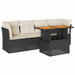 Set mobilier de grădină cu perne, 5 piese, negru, poliratan - WALTI WALTI