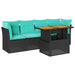 Set mobilier de grădină cu perne, 5 piese, negru, poliratan - WALTI WALTI