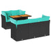 Set mobilier de grădină cu perne, 6 piese, negru, poliratan - WALTI WALTI