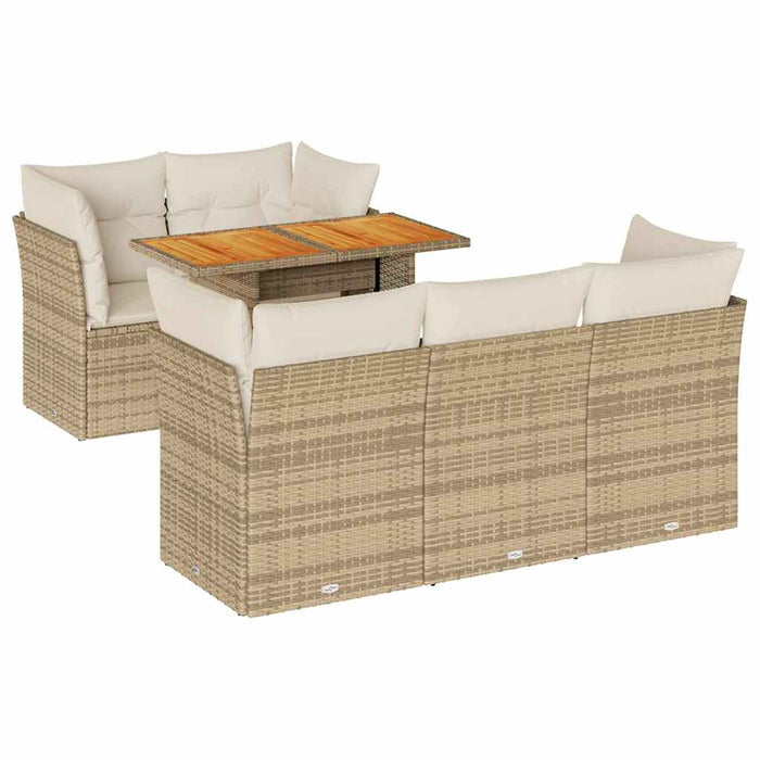 Set canapele de grădină cu perne, 6 piese, bej, poliratan - WALTI WALTI