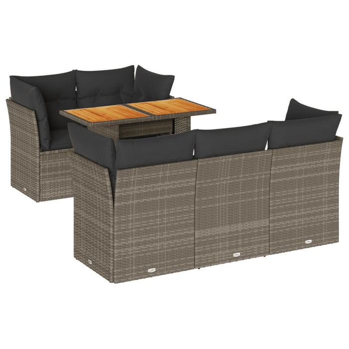 Set mobilier grădină cu perne, 6 piese, gri, poliratan - WALTI WALTI