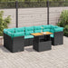Set mobilier de grădină cu perne, 8 piese, negru, poliratan - WALTI WALTI