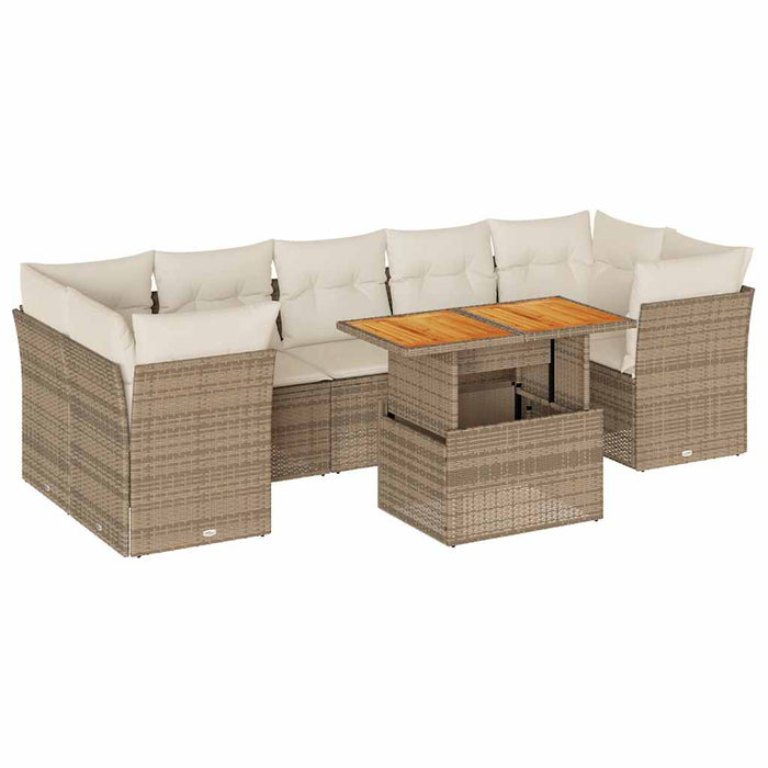 Set canapele de grădină, 8 piese, cu perne, bej, poliratan - WALTI WALTI