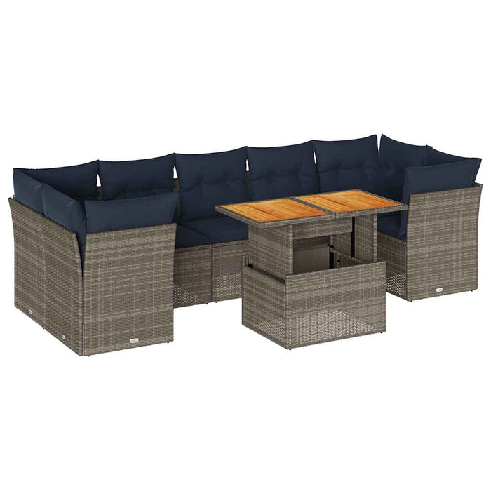 Set mobilier grădină cu perne, 6 piese, gri, poliratan - WALTI WALTI
