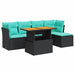 Set mobilier de grădină cu perne, 6 piese, negru, poliratan - WALTI WALTI