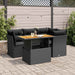 Set mobilier de grădină cu perne, 5 piese, negru, poliratan - WALTI WALTI