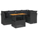 Set mobilier de grădină cu perne, 6 piese, negru, poliratan - WALTI WALTI