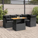 Set mobilier de grădină cu perne, 6 piese, negru, poliratan - WALTI WALTI