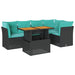 Set mobilier de grădină cu perne, 6 piese, negru, poliratan - WALTI WALTI