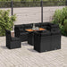 Set mobilier de grădină cu perne, 9 piese, negru, poliratan - WALTI WALTI