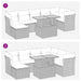 Set mobilier de grădină cu perne, 8 piese, negru, poliratan - WALTI WALTI