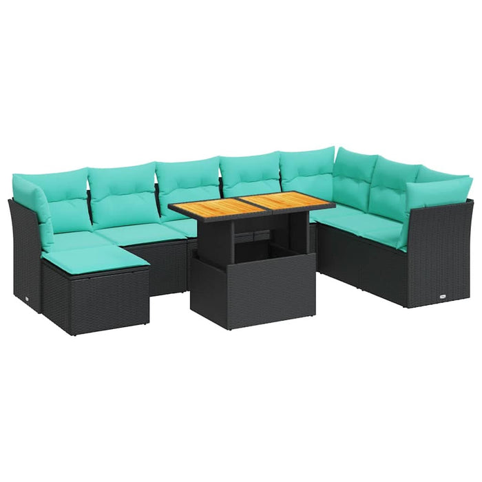 Set mobilier de grădină cu perne, 6 piese, negru, poliratan - WALTI WALTI