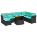 Set mobilier de grădină cu perne, 6 piese, negru, poliratan - WALTI WALTI
