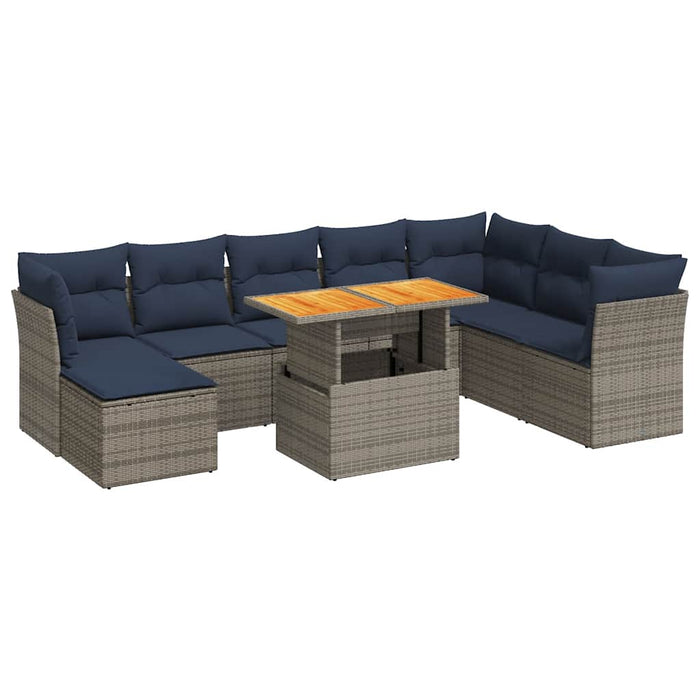 Set mobilier grădină cu perne, 6 piese, gri, poliratan - WALTI WALTI