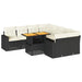 Set mobilier de grădină cu perne, 9 piese, negru, poliratan - WALTI WALTI