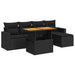 Set mobilier de grădină cu perne, 6 piese, negru, poliratan - WALTI WALTI