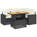 Set mobilier de grădină cu perne, 5 piese, negru, poliratan - WALTI WALTI