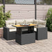 Set mobilier de grădină cu perne, 5 piese, negru, poliratan - WALTI WALTI