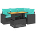 Set mobilier de grădină cu perne, 5 piese, negru, poliratan - WALTI WALTI
