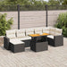 Set mobilier de grădină cu perne, 8 piese, negru, poliratan - WALTI WALTI
