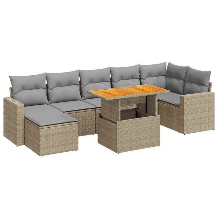 Set canapele de grădină, 8 piese, cu perne, bej, poliratan - WALTI WALTI