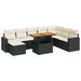 Set mobilier de grădină cu perne, 9 piese, negru, poliratan - WALTI WALTI