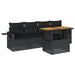 Set mobilier de grădină cu perne, 5 piese, negru, poliratan - WALTI WALTI