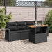 Set mobilier de grădină cu perne, 5 piese, negru, poliratan - WALTI WALTI
