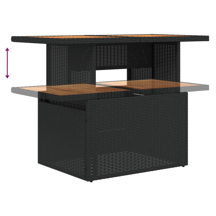 Set mobilier de grădină cu perne, 6 piese, negru, poliratan - WALTI WALTI