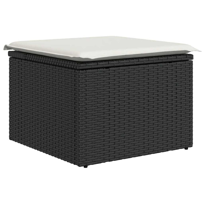 Set mobilier de grădină cu perne, 6 piese, negru, poliratan - WALTI WALTI