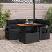 Set mobilier de grădină cu perne, 5 piese, negru, poliratan - WALTI WALTI