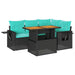 Set mobilier de grădină cu perne, 5 piese, negru, poliratan - WALTI WALTI