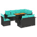 Set mobilier de grădină cu perne, 9 piese, negru, poliratan - WALTI WALTI