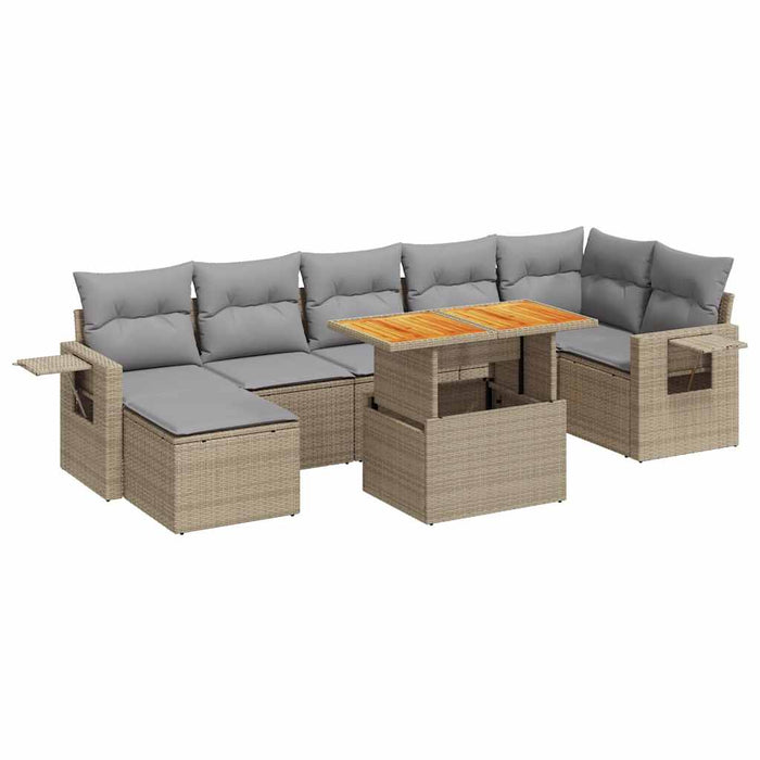Set canapele de grădină, 8 piese, cu perne, bej, poliratan - WALTI WALTI