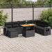 Set mobilier de grădină cu perne, 9 piese, negru, poliratan - WALTI WALTI