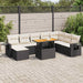 Set mobilier de grădină cu perne, 9 piese, negru, poliratan - WALTI WALTI